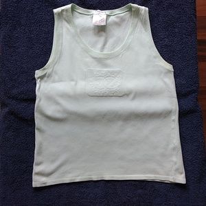 Chanel Light Green Tank Top with embossed logo